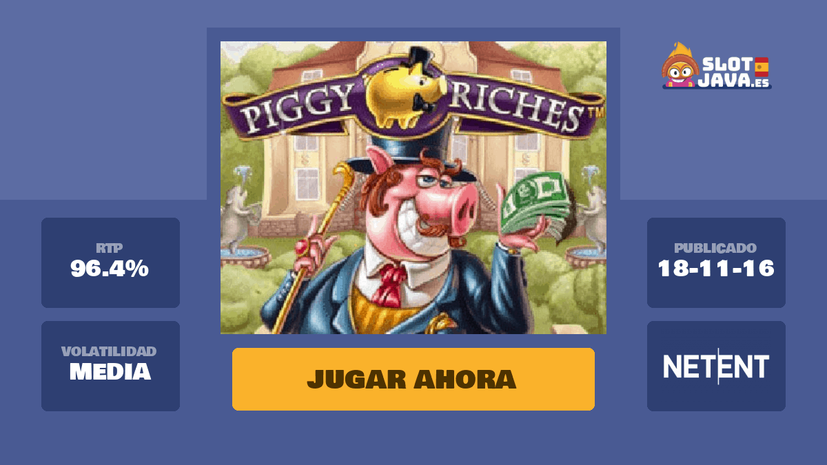 Piggy Riches tragamonedas - Juega gratis en Slot Java