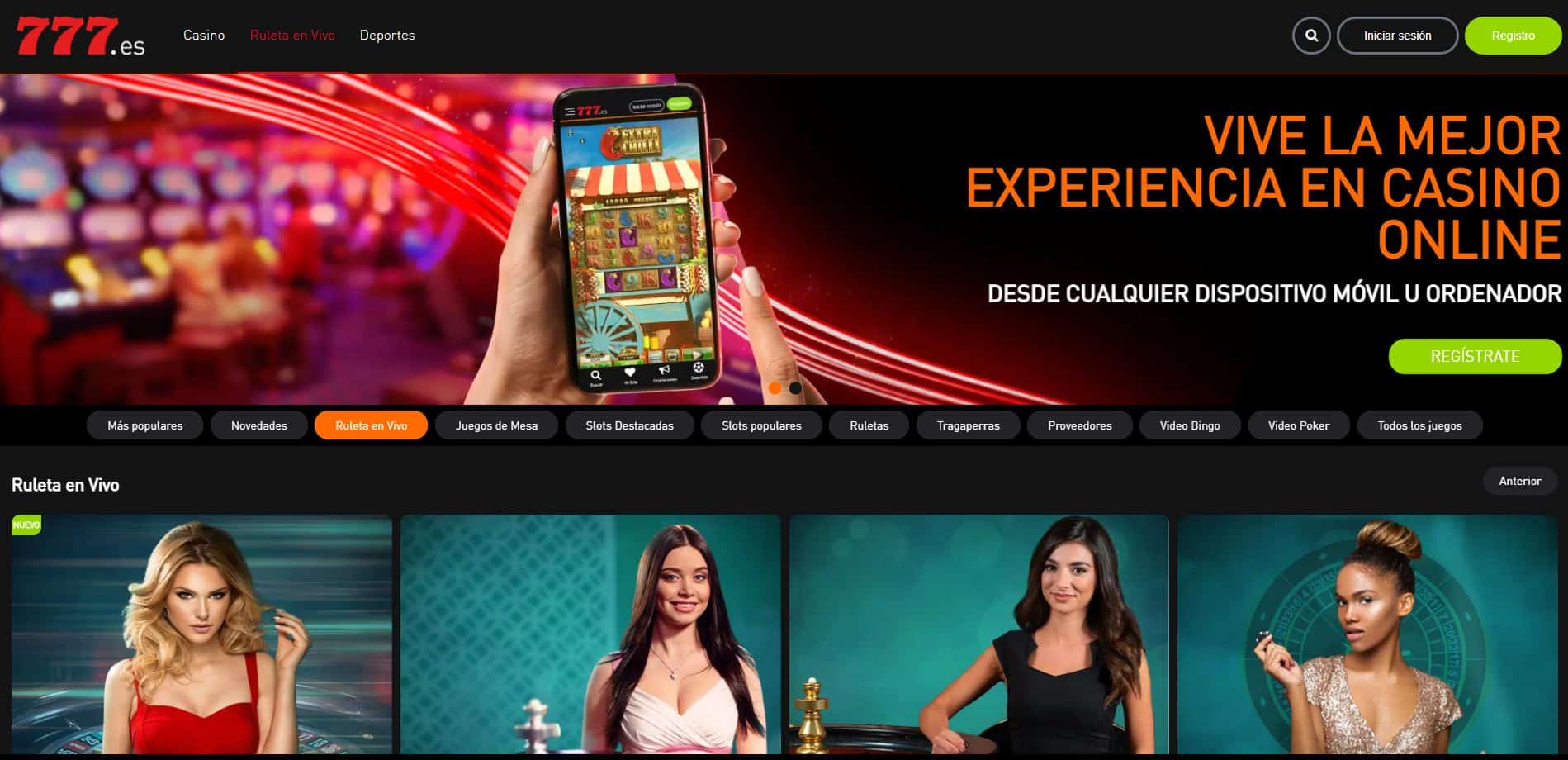 Disfruta del casino en vivo y juega a tu juego favorito en Casino777