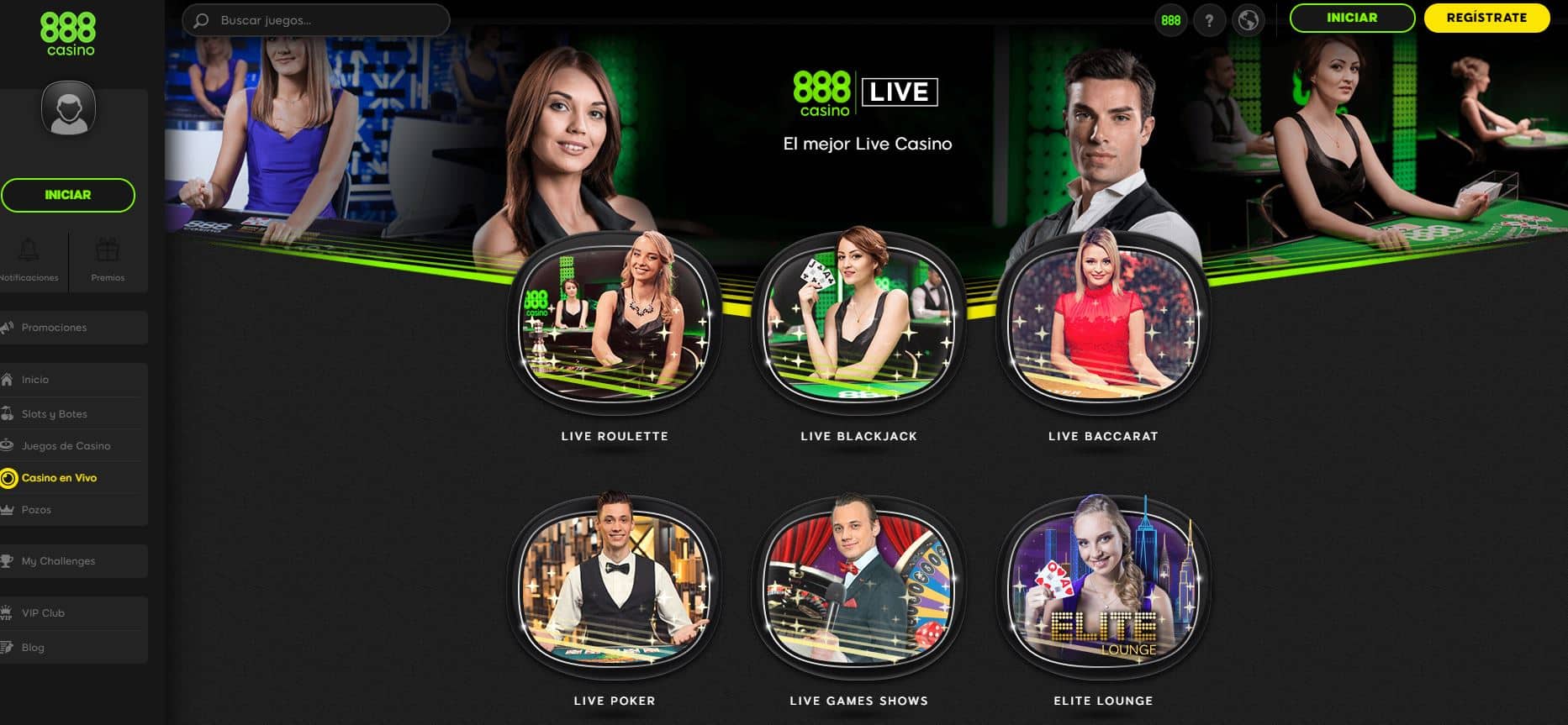 Disfruta del casino en vivo y juega a tu juego favorito en 888