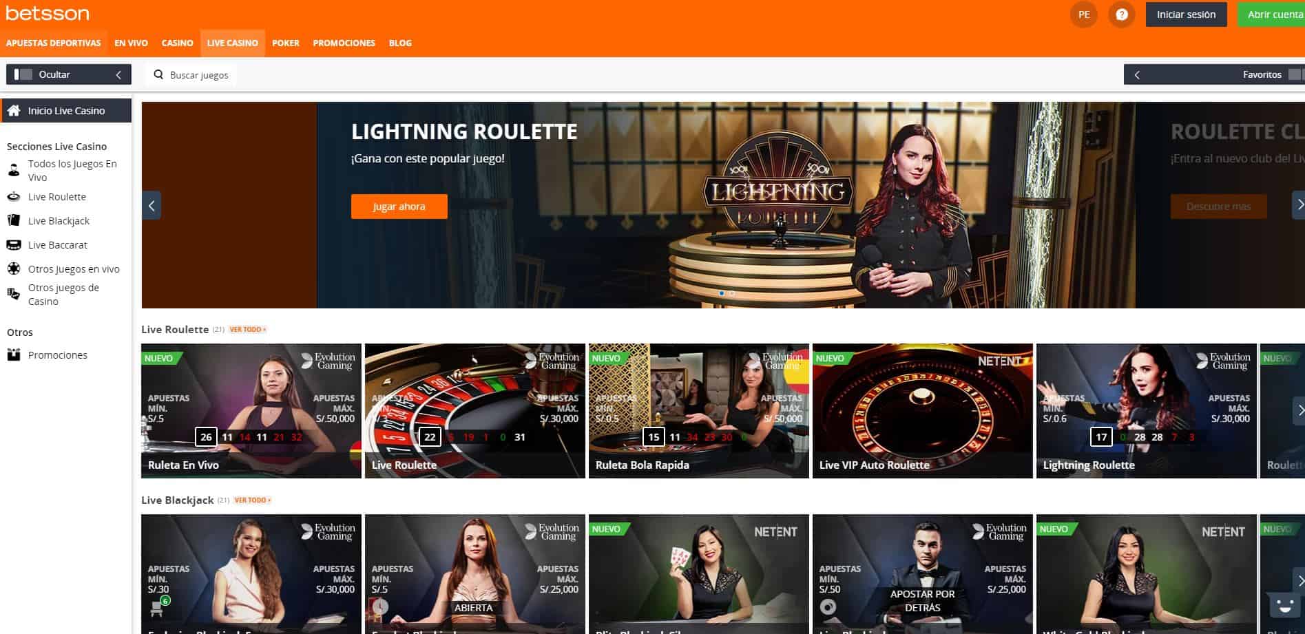 Disfruta del casino en vivo y juega a tu juego favorito en Betsson