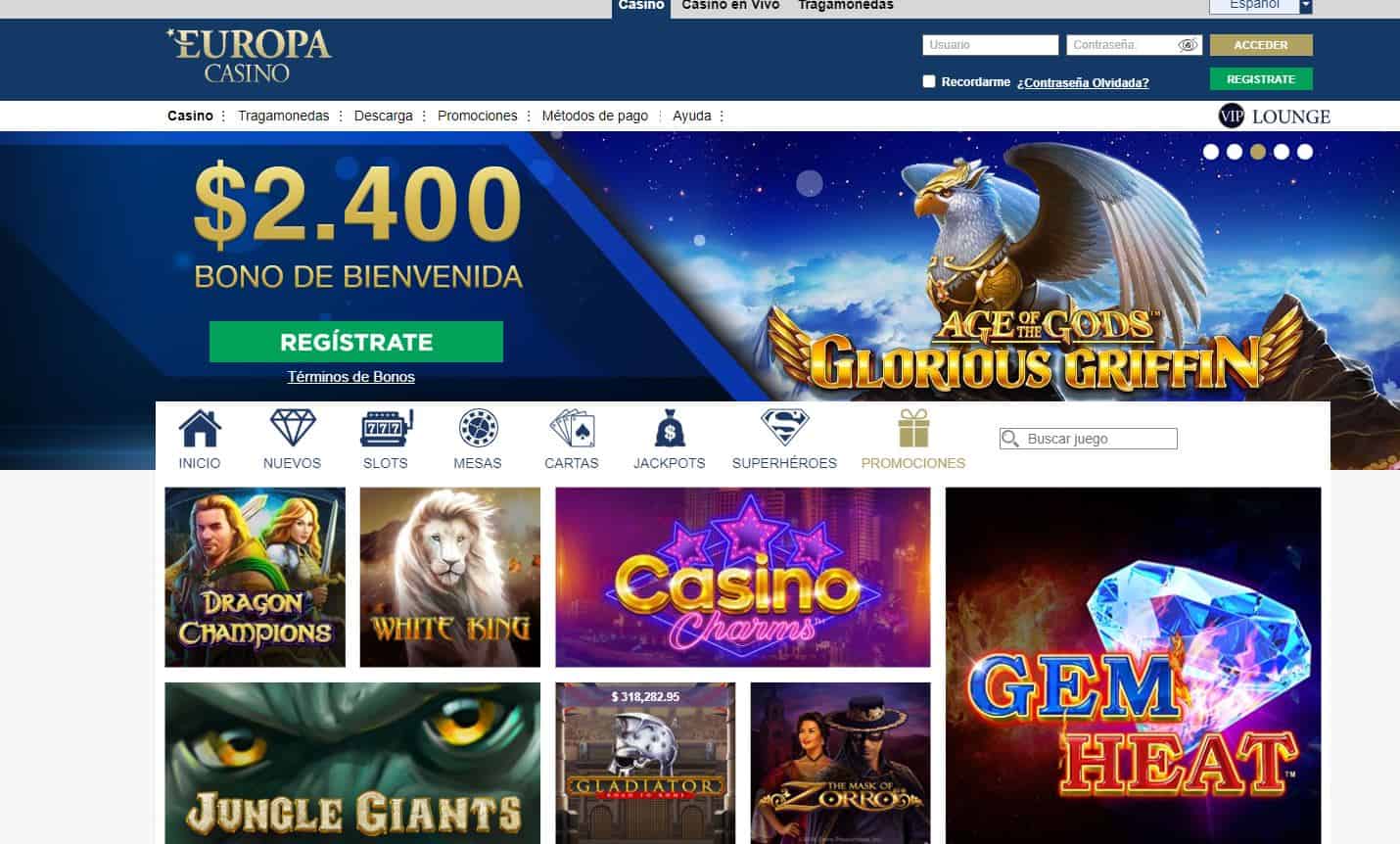 bono e promozione del Europa Casino