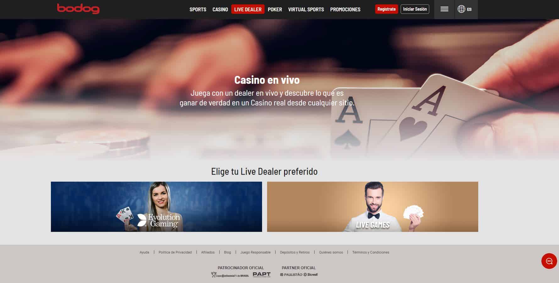 Disfruta del casino en vivo y juega a tu juego favorito en Bodog