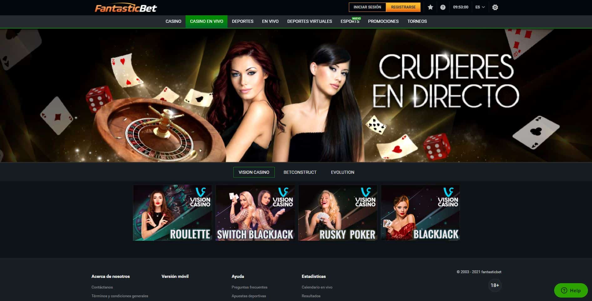 Disfruta del casino en vivo y juega a tu juego favorito en FantasticBet