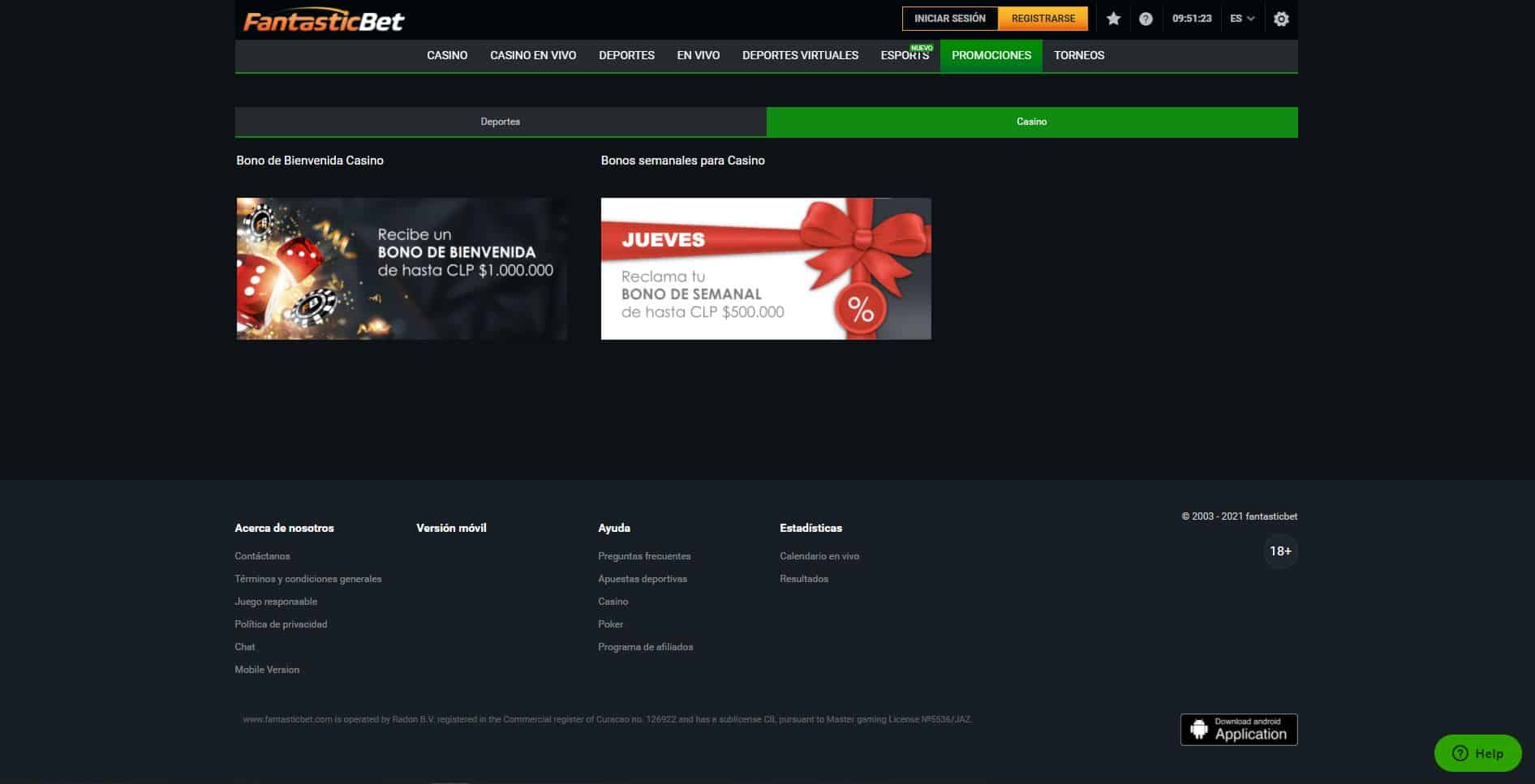 bono e promozione del FantasticBet