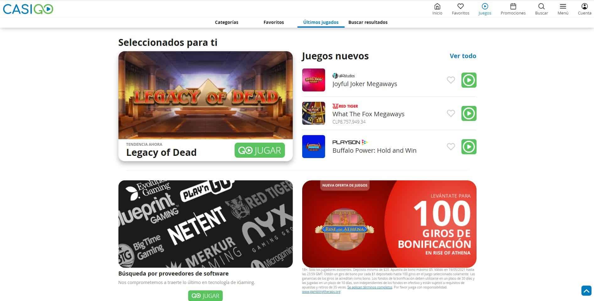 juegos de slot online en Casigo