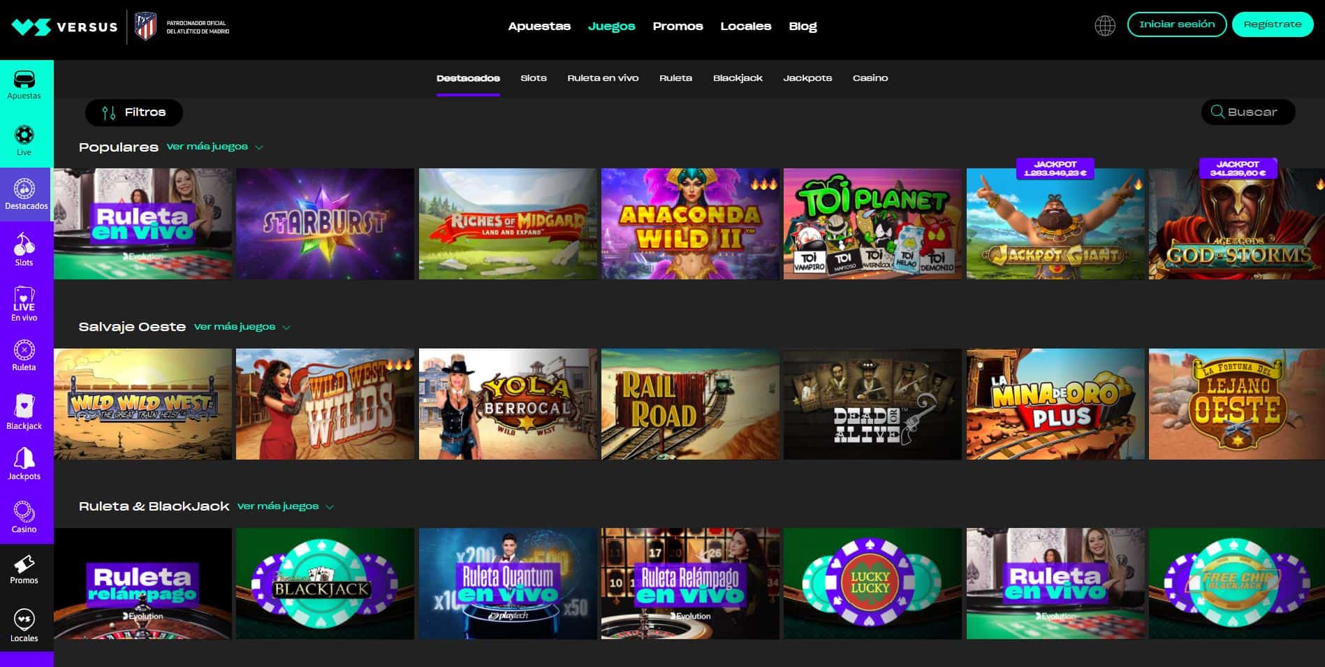 Tragamonedas en Versus Casino