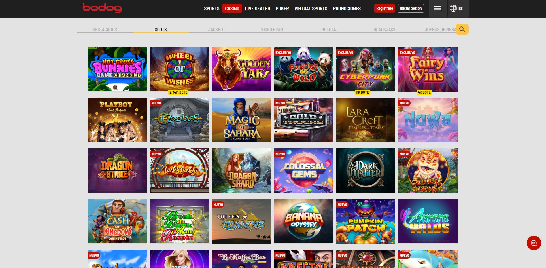 juegos de slot online en Bodog Chile