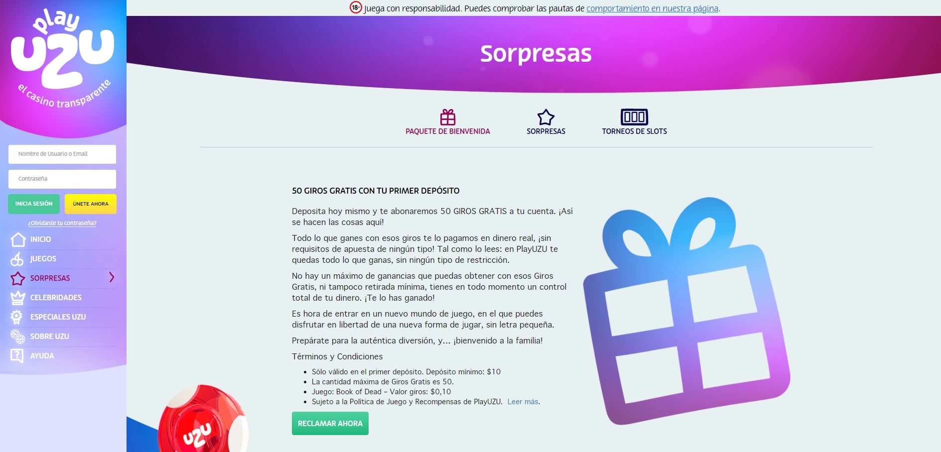 bono e promozione del PlayUzu Perú