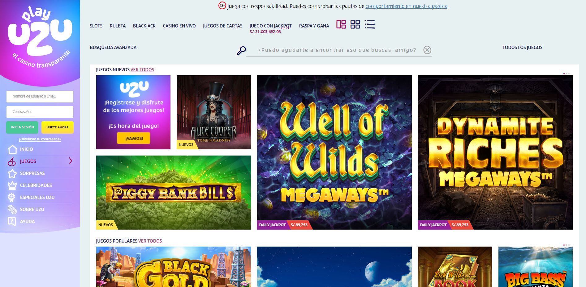 juegos de slot online en PlayUzu Perú