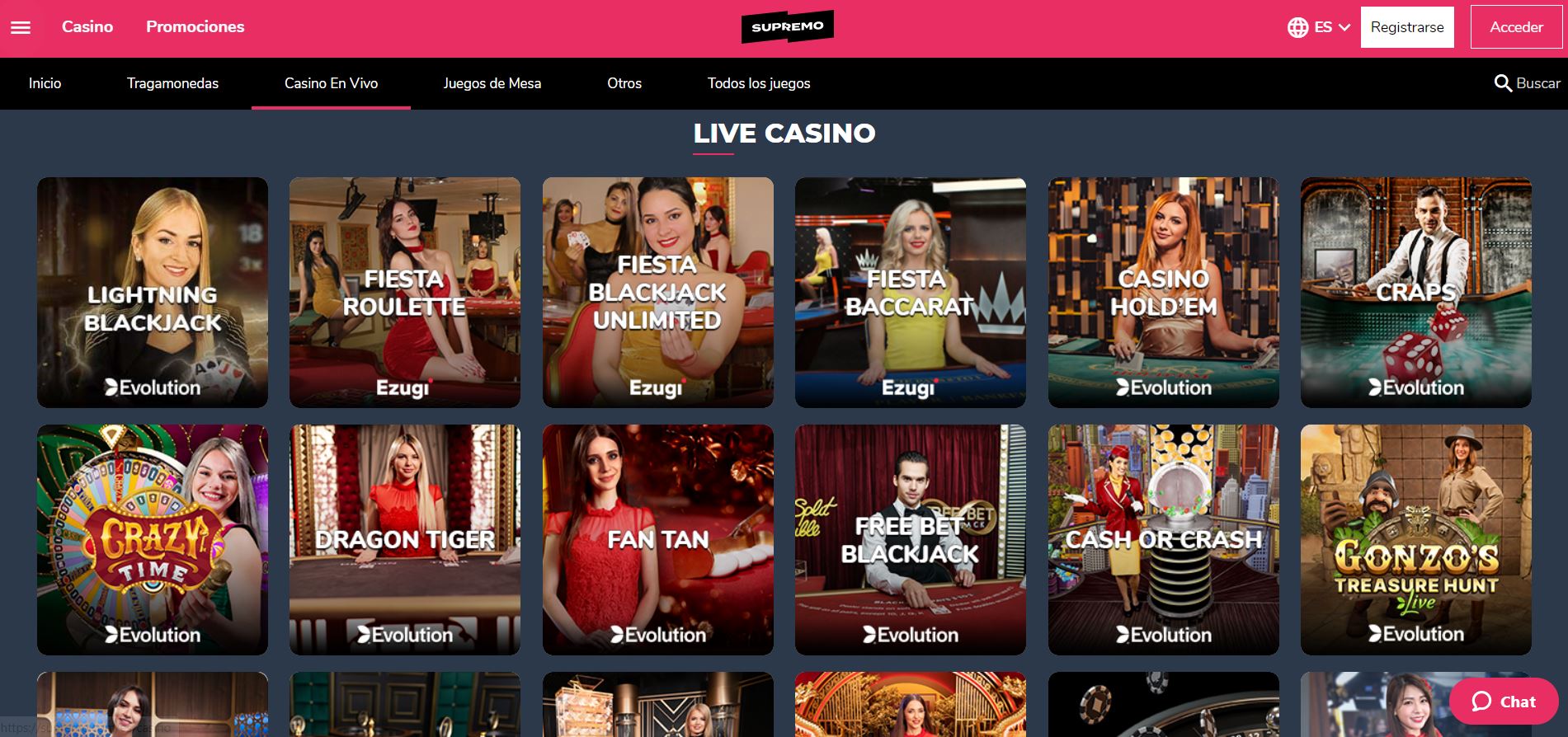 Disfruta del casino en vivo y juega a tu juego favorito en Supremo Perú