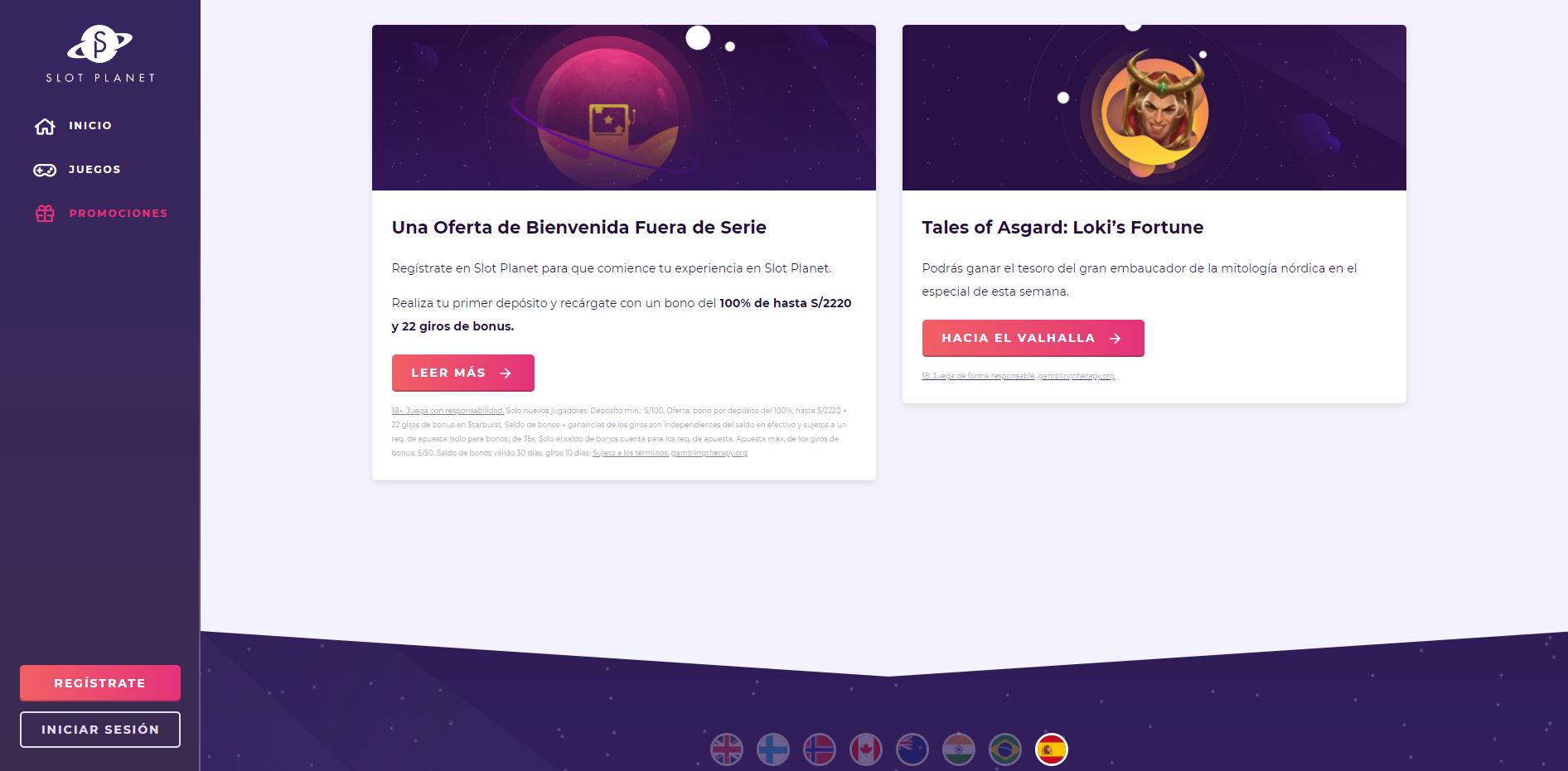 Slot Planet bonos