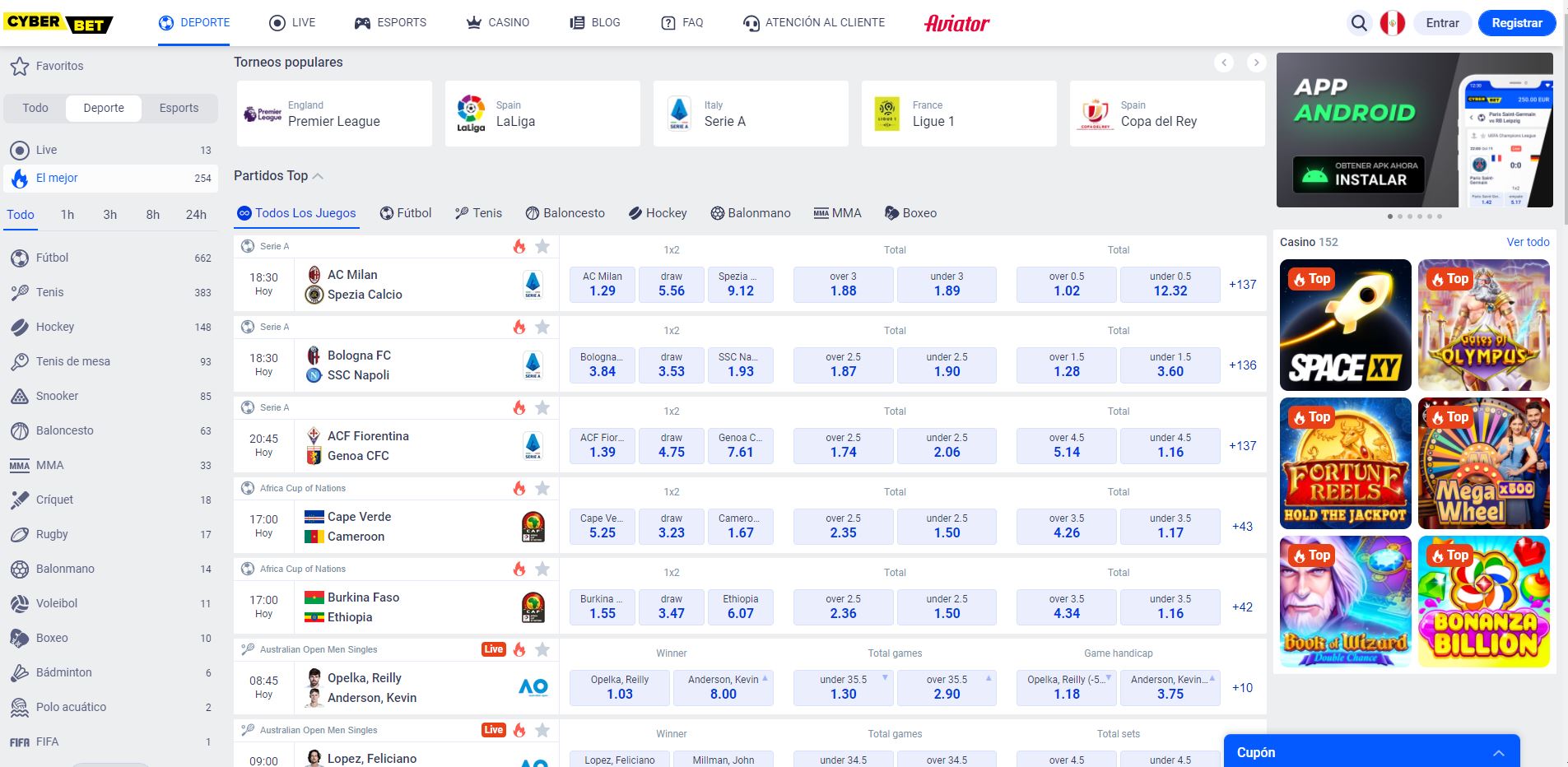 Disfruta en Cyber.bet de las mejores apuestas deportivas online