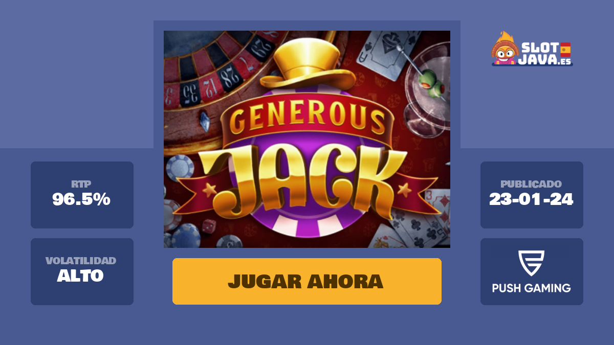 Generous Jack Premios de hasta 10.000x te esperan en Generous Jack