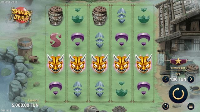 Símbolos de pago en la tragaperras Shinobi Spirit
